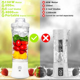 Portable Blender 600ML Electric Juicer Fruit Mixers 4000mAh USB Rechargeable Smoothie Mini Blender Personal Juicer Color