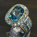 New Color Separation Zircon Ring Women's Gem Wedding