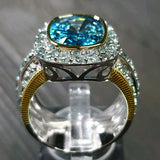 New Color Separation Zircon Ring Women's Gem Wedding