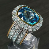 New Color Separation Zircon Ring Women's Gem Wedding
