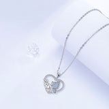 Heart-shaped Inlaid Butterfly Necklace Women's Romantic Fashion Clavicle Chain