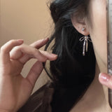 Metal Bow Earrings, Light Luxury, High-end, Elegant, Sweet Beauty