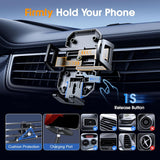 Car Phone Holder Mount, Strongest Suction Cell Phone Car Mount for Dashboard&Windshield&Vent Car Mount for Iphone and Android Phone