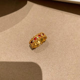 Women's Fashion Retro Drip Glazed Crown Ring