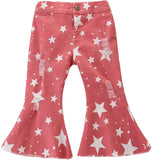 Stuff for Summer,Toddler Kids Baby Girls Star Printing High Waist Denim Bell Bottoms Jeans Fashion New